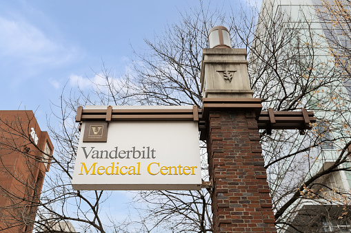 Nashville, TN, USA - March 13, 2023: Vanderbilt University Medical Center is a medical provider with hospitals and offices throughout middle Tennessee and a non-profit organization.