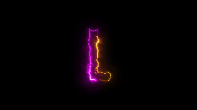 Neon letter L with alpha channel, neon alphabet and letters, neon light