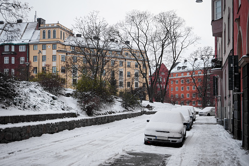 View of a city at winter