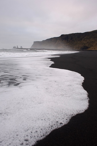 One of Icelands black sand Beach