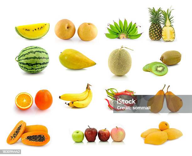 Foto de Página De Frutas Grande e mais fotos de stock de Abacaxi - Abacaxi, Alimentação Saudável, Banana