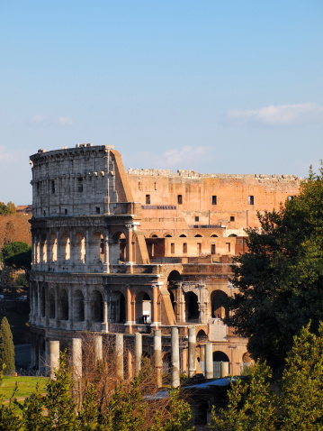 Colosseum, famous ancient roman amphitheatre in Rome, Italy