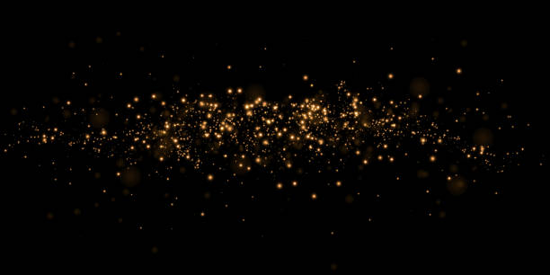 istock Dust sparks and golden stars shine with special light. Vector sparks on black background. Christmas light effect. Sparkling magic dust particles. 1830970810