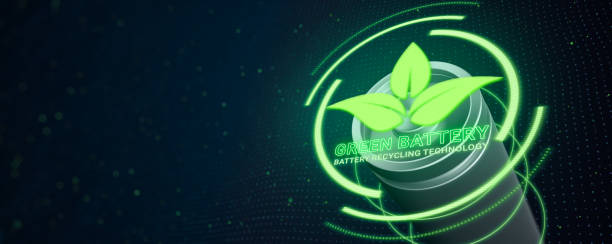 istock Green eco-friendly rechargeable Battery technology, clean lithium-ion recycling innovation, sustainable electric power storage, Net Zero Emissions for future environment business concept 3d rendering 1830976108