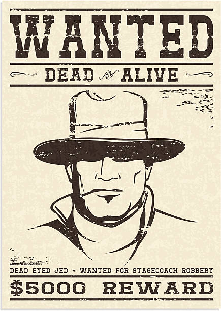 illustrazioni stock, clip art, cartoni animati e icone di tendenza di wanted poster-segnale inglese - cowboy desire west poster