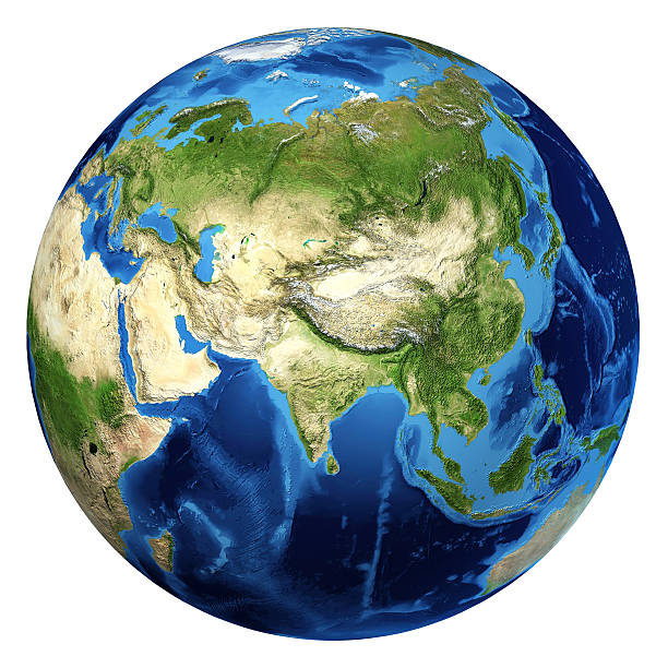 istock Earth globe, realistic 3D rendering. Asia and Europe view. 183104609