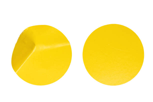 istock Round yellow stickers, blank tags labels isolated on a white background. 1831056551