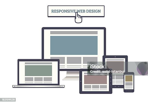 Responsive Web Mockup Stock Illustration - Download Image Now - Desktop PC, Adjustable, Business