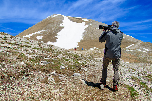 Fotografo sul Monte Vettore, nel parco dei Sibillini