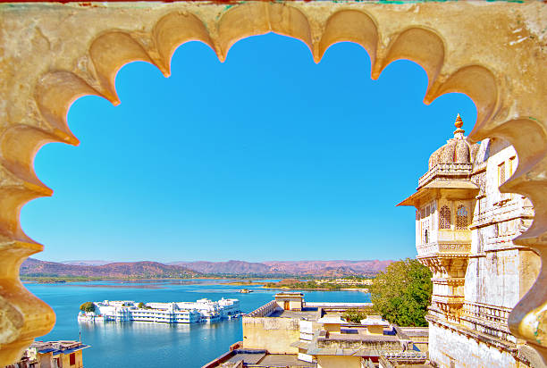 Rajasthan, India, Udaipur fortress view to Lake Rajasthan, India, Udaipur fortress view to Lake  Pichhola with clear blue sky. udaipur stock pictures, royalty-free photos & images