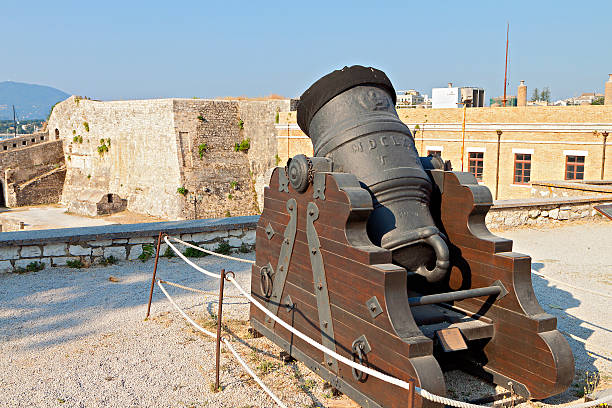 istock Old gun stationed in a castle at Corfu island 183122065