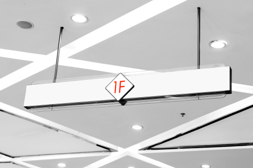Signs of the office floors, modern architectural interior.