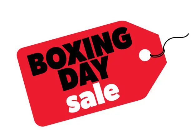 Vector illustration of Boxing Day Sale event price tag design template