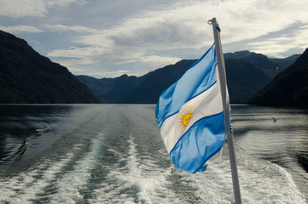 istock Argentine flag flying on a boat 1831285203