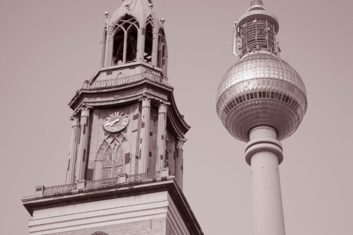 Marienkirche Church and Fernsehturm Television Communication Tower, Berlin