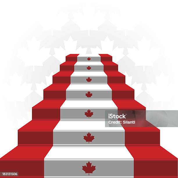 O Estilizadas Escada Bandeira Do Canadá - Arte vetorial de stock e mais imagens de Abstrato - Abstrato, Alegoria, Arquitetura