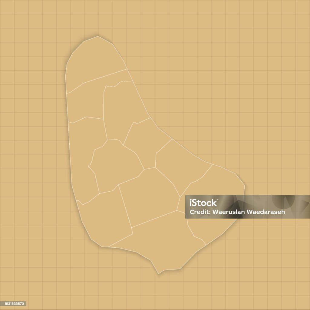 Barbados Map Vector Barbados Map Vector Template With White Outline Graphic Sketch And Old ...