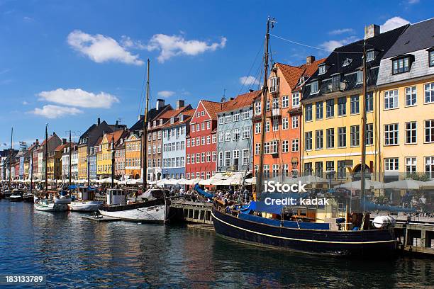 Nyhavn District In Copenhagen Denmark Stock Photo - Download Image Now - Architecture, Building Exterior, Built Structure