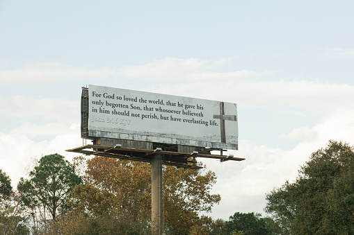 Billboard During Autumn in Chattanooga, Tennessee During Thanksgiving Week in the Fall of 2023.