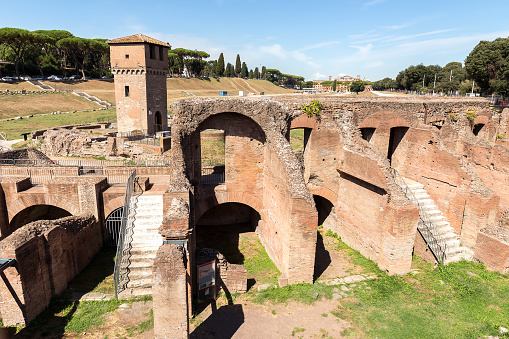 Panoramic Sceneries of The Circus Maximus (Circo Massimo) in Rome, Lazio Province, Italy.