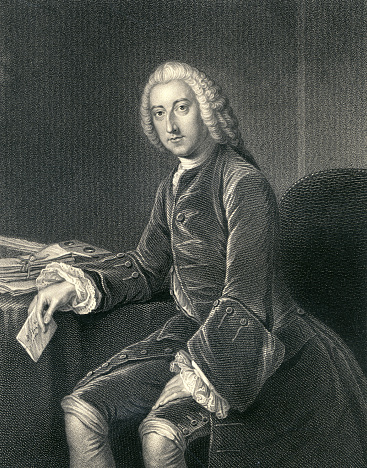 Portrait of William Pitt, 1st Earl of Chatham (1708-1778),engraved by William Holl the Younger (1807-1871) after William of Bath Hoare and published by J&F Tallis in 1880.Digitale restoration by Pictore: