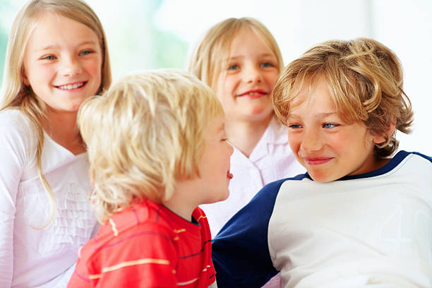 istock Happy brothers and sisters together having fun 183137186