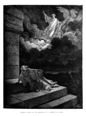 Elijah Taken Up To Heaven Stock Illustration - Download Image Now ...