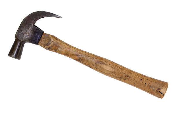 istock Well-used claw hammer on white background 183137755