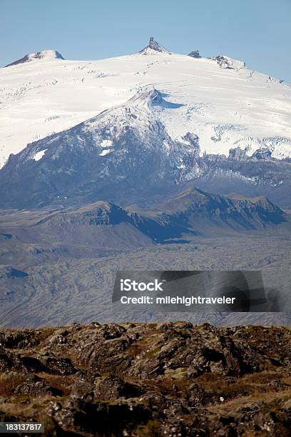 Islandii Glacier Pokryte Snæfellsjokull Volcano - zdjęcia stockowe i więcej obrazów Bez ludzi - Bez ludzi, Fotografika, Góra