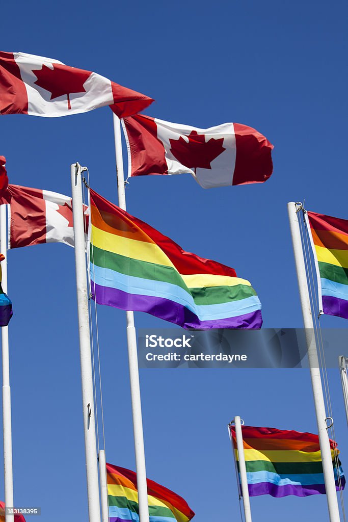 Bandiera del Gay Pride e dei diritti civili - Foto stock royalty-free di Bandiera del Canada