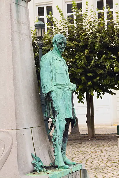 "Monument and sculpture FrAdAric de Merode at Place de Martyr, Brussel, Belgium. built by Henry Van de Velde and Paul Du Bois (1898)."