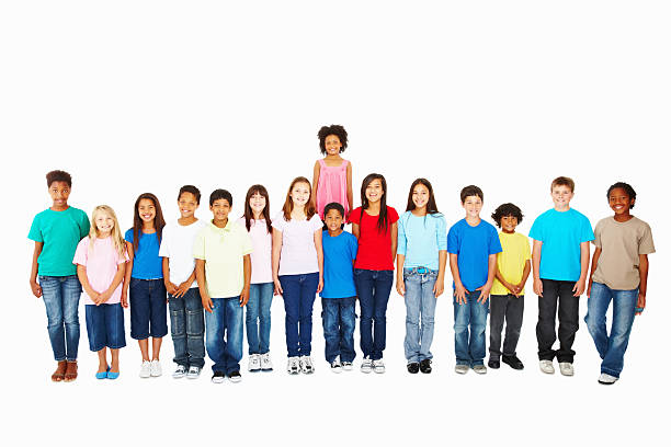 istock Cutout of multi ethnic children standing isolated 183138802
