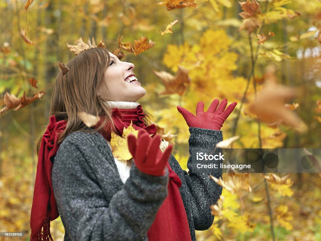 Woman enjoying autumn 20-29 Years Stock Photo