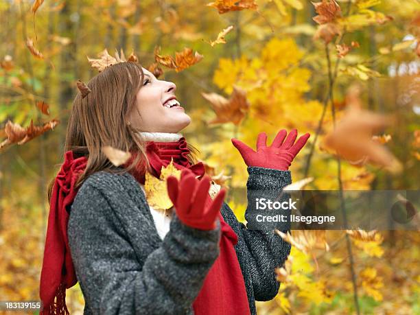 Woman Enjoying Autumn Stock Photo - Download Image Now - 20-29 Years, Adult, Adults Only
