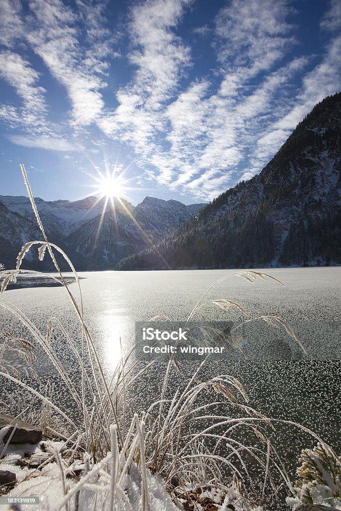 Inverno di Lago plansee in tirol-austria - Foto stock royalty-free di A forma di stella