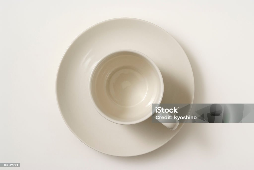 絶縁ショットを白の空の白い背景の上のコーヒーカップ - からっぽのロイヤリティフリーストックフォト