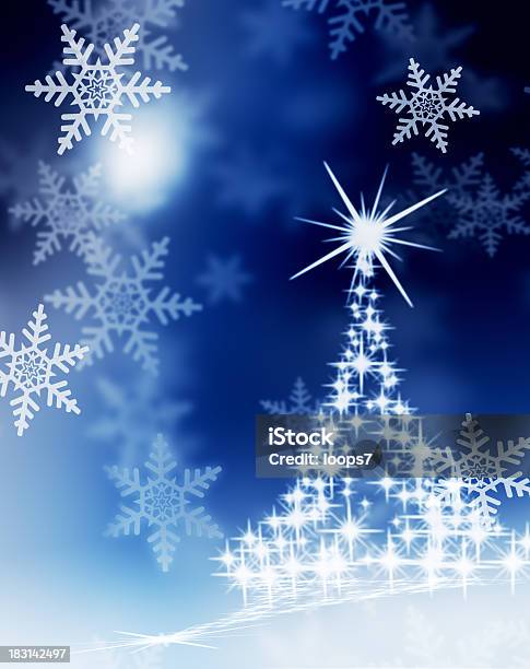 Рождественская Ночь — стоковые фотографии и другие картинки Изображение сгенерированное цифровыми методами - Изображение сгенерированное цифровыми методами, Компьютерная графика, Снег