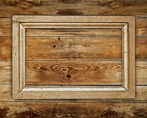 istock Vintage wooden frame on wood background 183142688