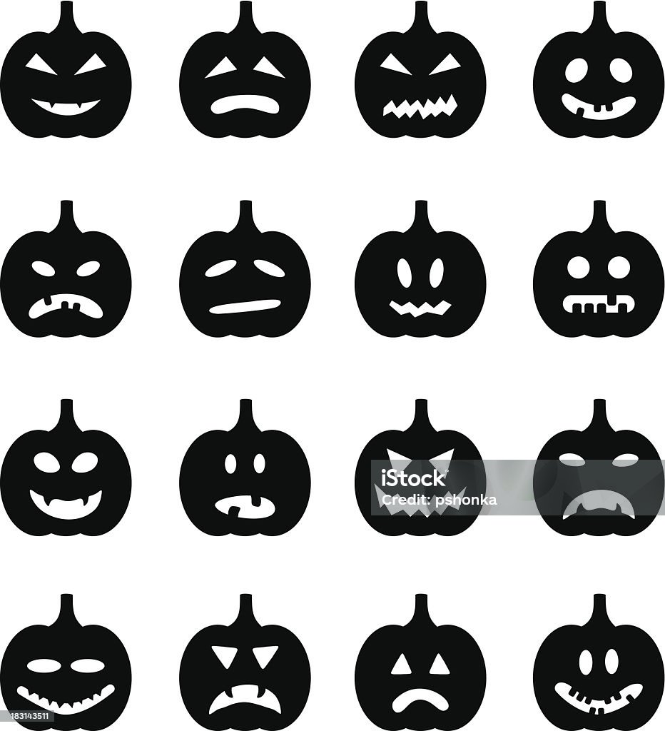 Ícones de halloween - Vetor de Amuado royalty-free