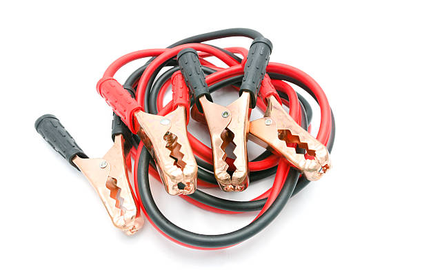 istock Jumper cables for jump starting a car 183145371