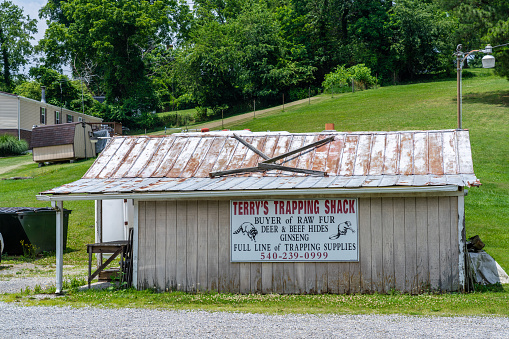 June 25 2023: Draper Virginia - A Small Shack that Buys Trappers Furs and pelts in Rural Virginia