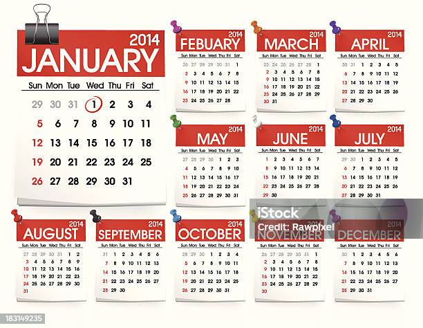 Вектор Календарь 2014 Г — стоковая векторная графика и другие изображения на тему 2014 - 2014, Без людей, Белый