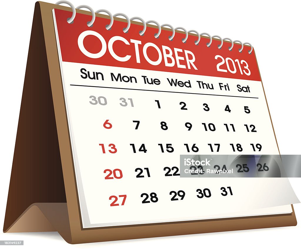 ベクトル 2013 年 10 月のカレンダー - 2013年のロイヤリティフリーベクトルアート