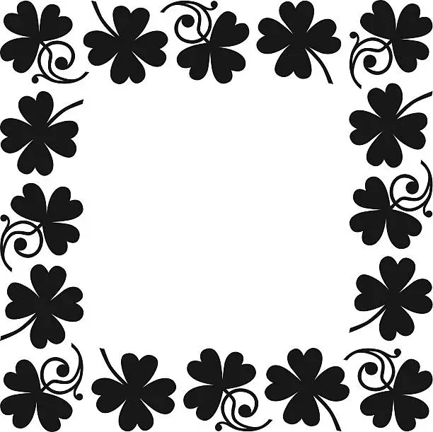 Vector illustration of shamrocks and four-leaf clover