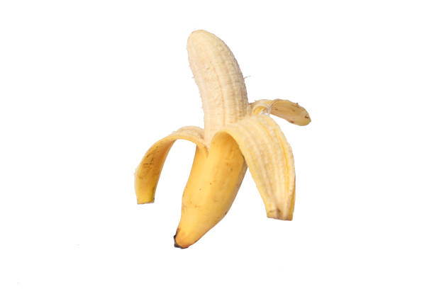 istock banana open, yellow fruit color with isolated background 1831505549