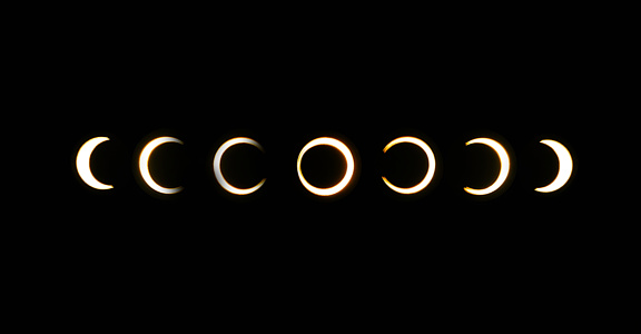 Phases of the annular solar eclipse.