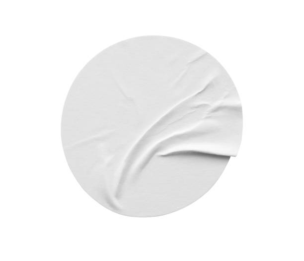 istock Blank white round paper sticker label isolated on white background 1831520646