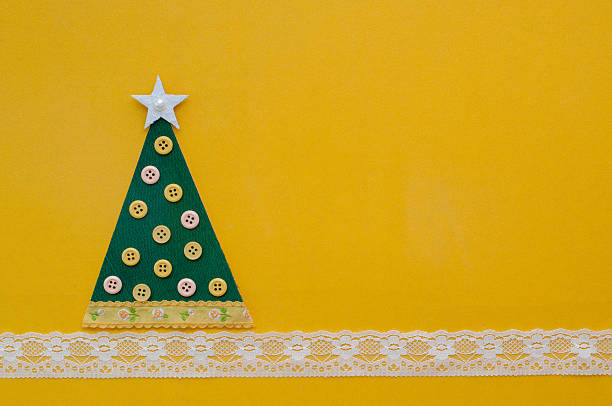 Handmade green Christmas tree. stock photo