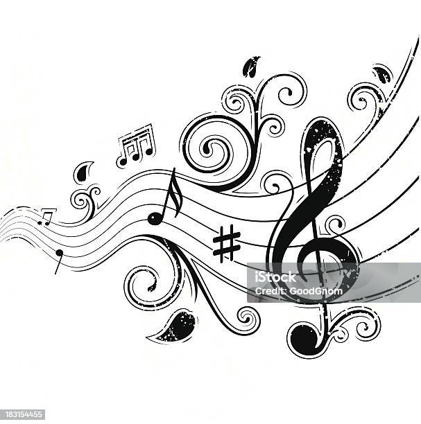 Music Wave Stock Illustration - Download Image Now - Treble Clef, Black Color, Computer Graphic