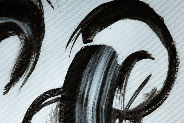 istock Dark brush strokes on a textured canvas. 1831546198